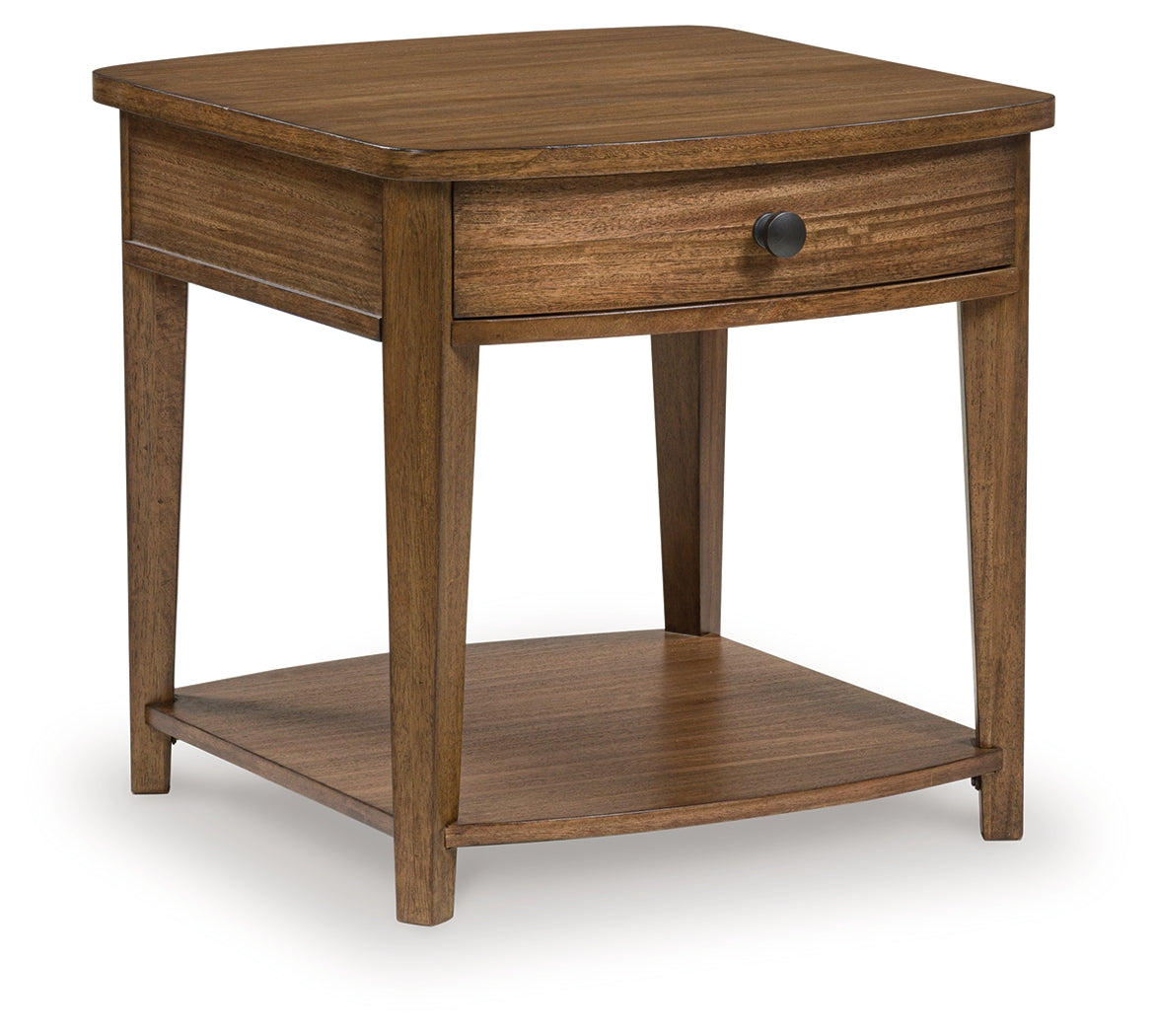 Burkbyer Brown End Table by ASHLEY FURNITURE at Eve Furniture
