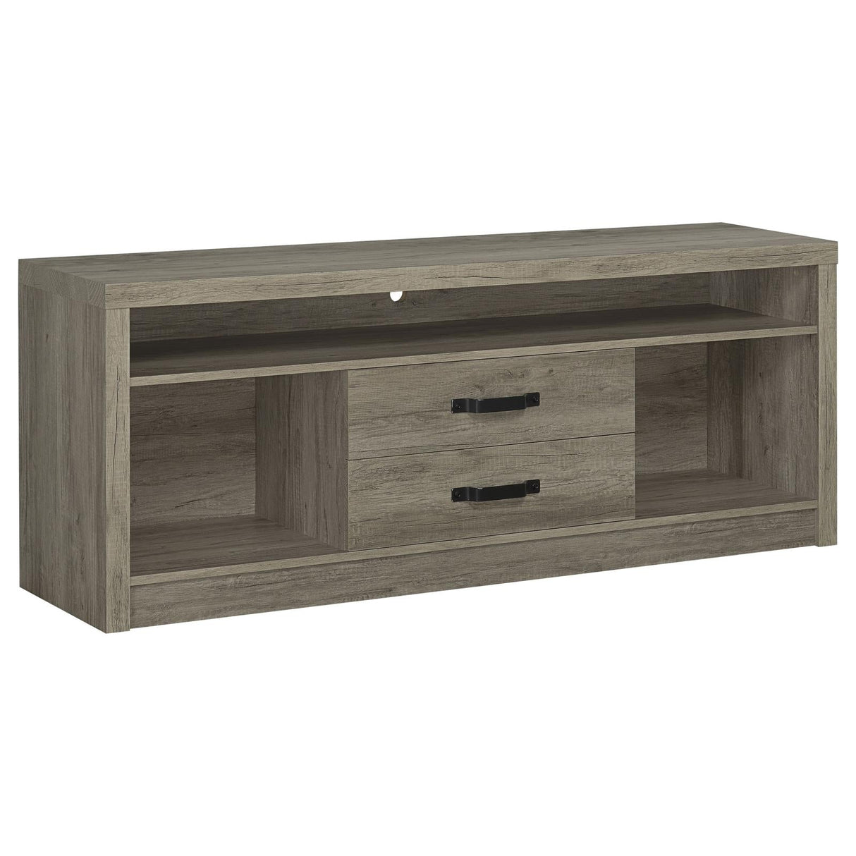 Burke 2-Drawer TV Console Gray Driftwood