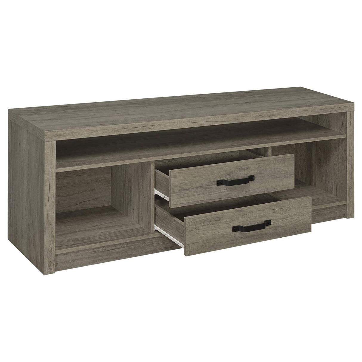 Burke 2-Drawer TV Console Gray Driftwood