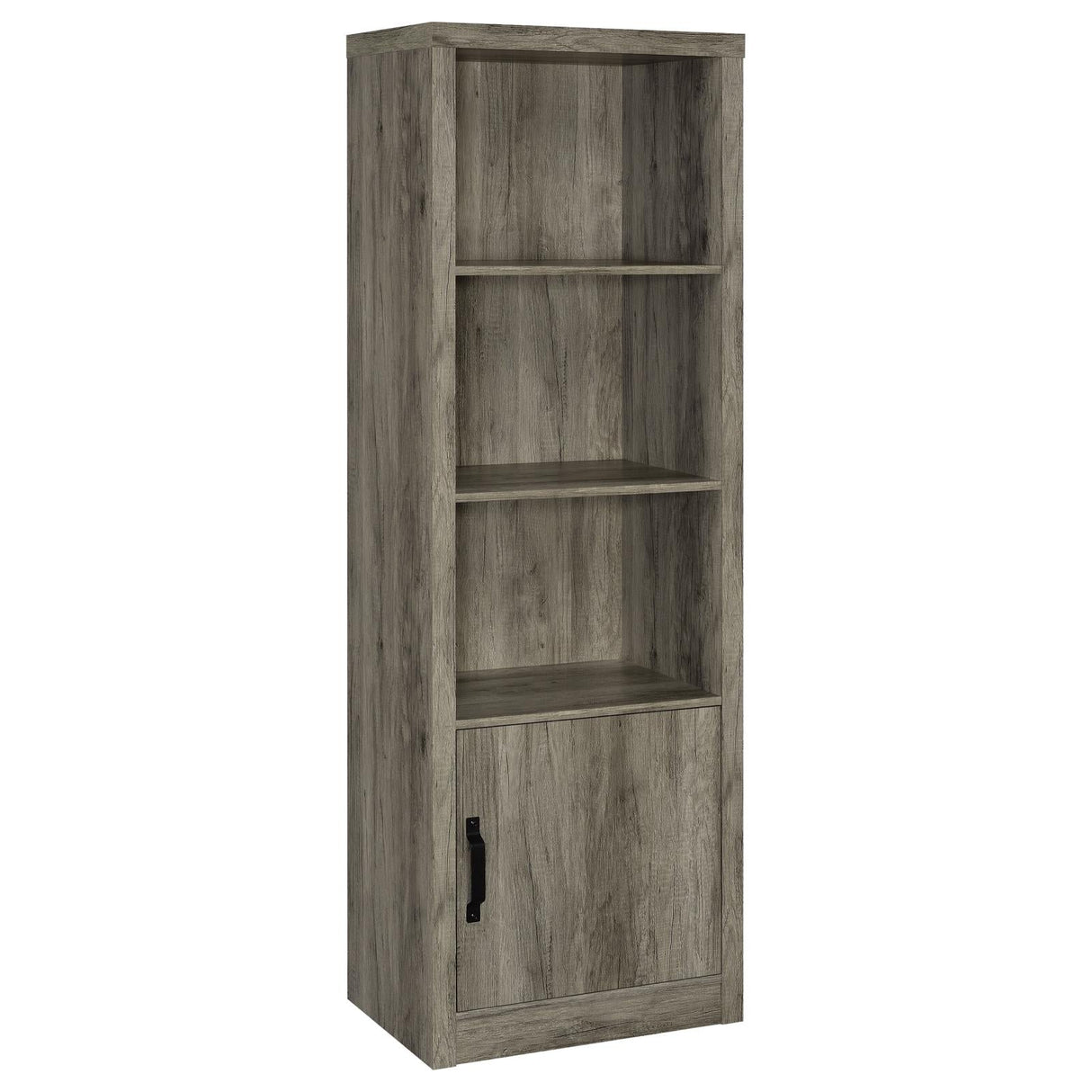 Burke Gray Driftwood 3-Shelf Media Tower With Storage Cabinet