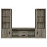 Burke Gray Driftwood 3-Shelf Media Tower With Storage Cabinet