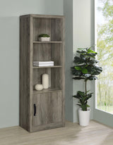 Burke Gray Driftwood 3-Shelf Media Tower With Storage Cabinet