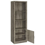 Burke Gray Driftwood 3-Shelf Media Tower With Storage Cabinet