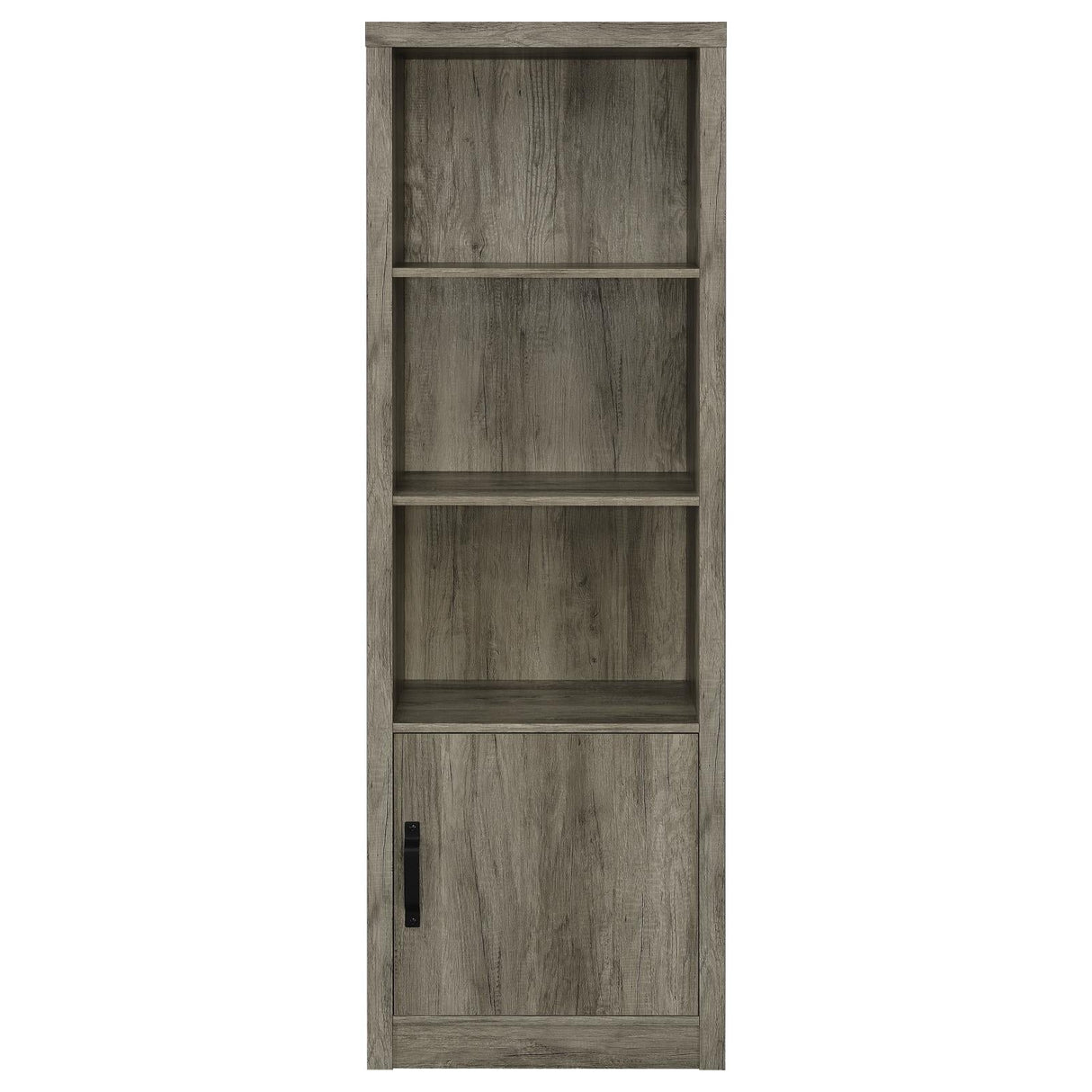 Burke Gray Driftwood 3-Shelf Media Tower With Storage Cabinet