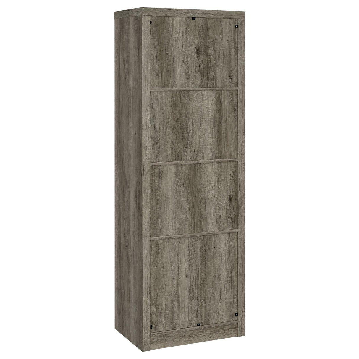 Burke Gray Driftwood 3-Shelf Media Tower With Storage Cabinet