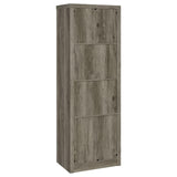 Burke Gray Driftwood 3-Shelf Media Tower With Storage Cabinet