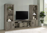 Burke Gray Driftwood 3-Shelf Media Tower With Storage Cabinet by Coaster at Eve Furniture