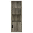 Burke Gray Driftwood 3-Shelf Media Tower With Storage Cabinet by Coaster at Eve Furniture