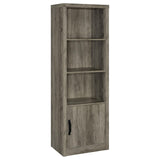 Burke Gray Driftwood 3-Shelf Media Tower With Storage Cabinet by Coaster at Eve Furniture
