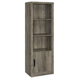 Burke Gray Driftwood 3-Shelf Media Tower With Storage Cabinet by Coaster at Eve Furniture