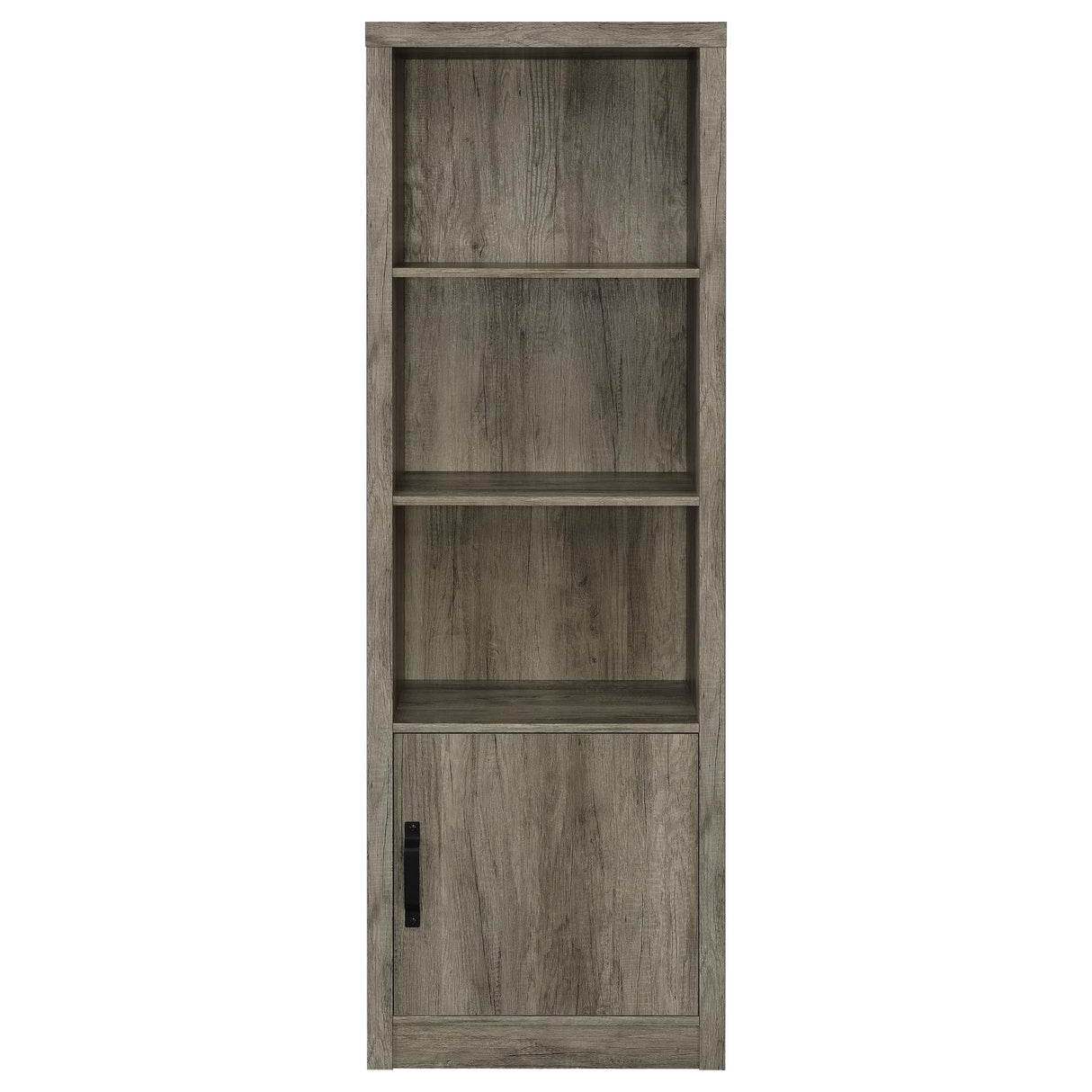 Burke Gray Driftwood 3-Shelf Media Tower With Storage Cabinet by Coaster at Eve Furniture