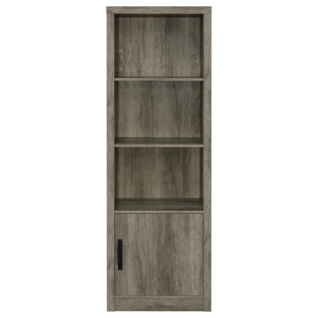 Burke Gray Driftwood 3-Shelf Media Tower With Storage Cabinet by Coaster at Eve Furniture