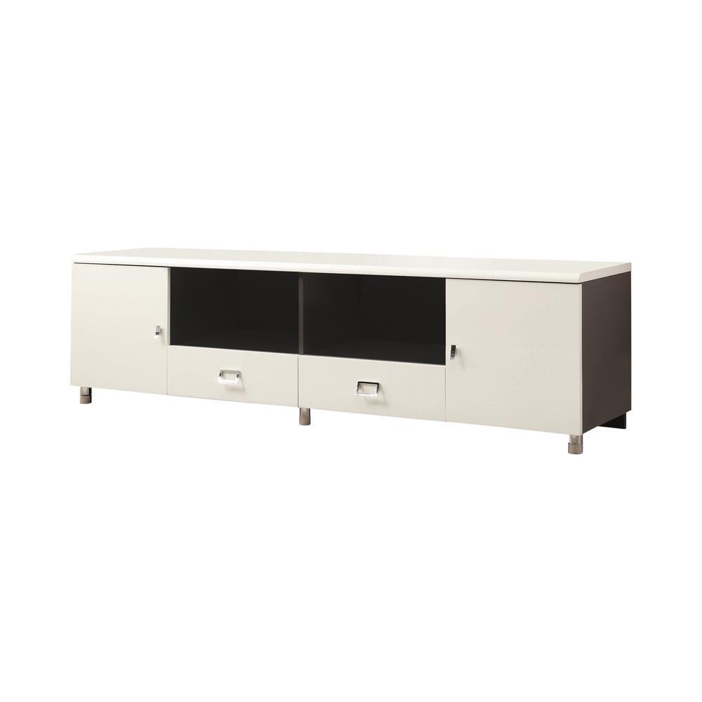 Burkett White/Gray 2-Drawer TV Console by Coaster at Eve Furniture
