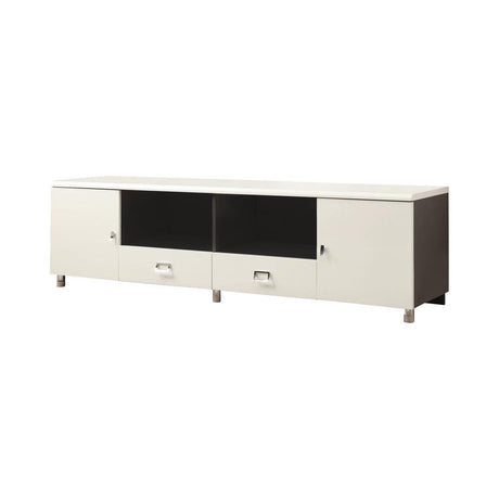 Burkett White/Gray 2-Drawer TV Console by Coaster at Eve Furniture