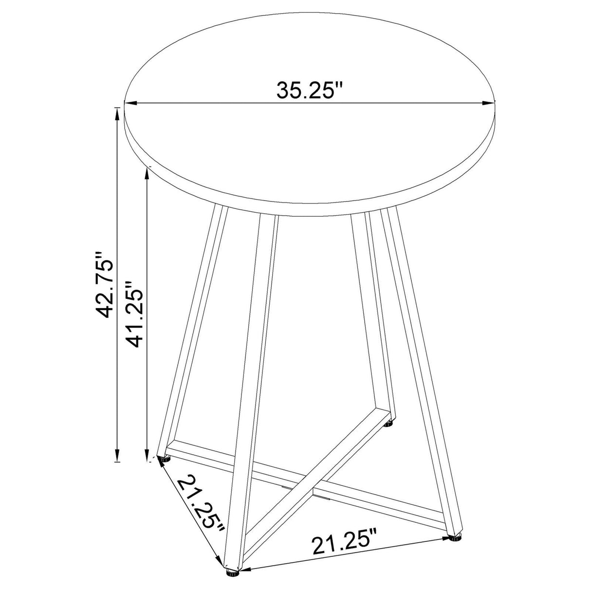 Bexter White/Chrome Faux Marble Round Top Bar Table