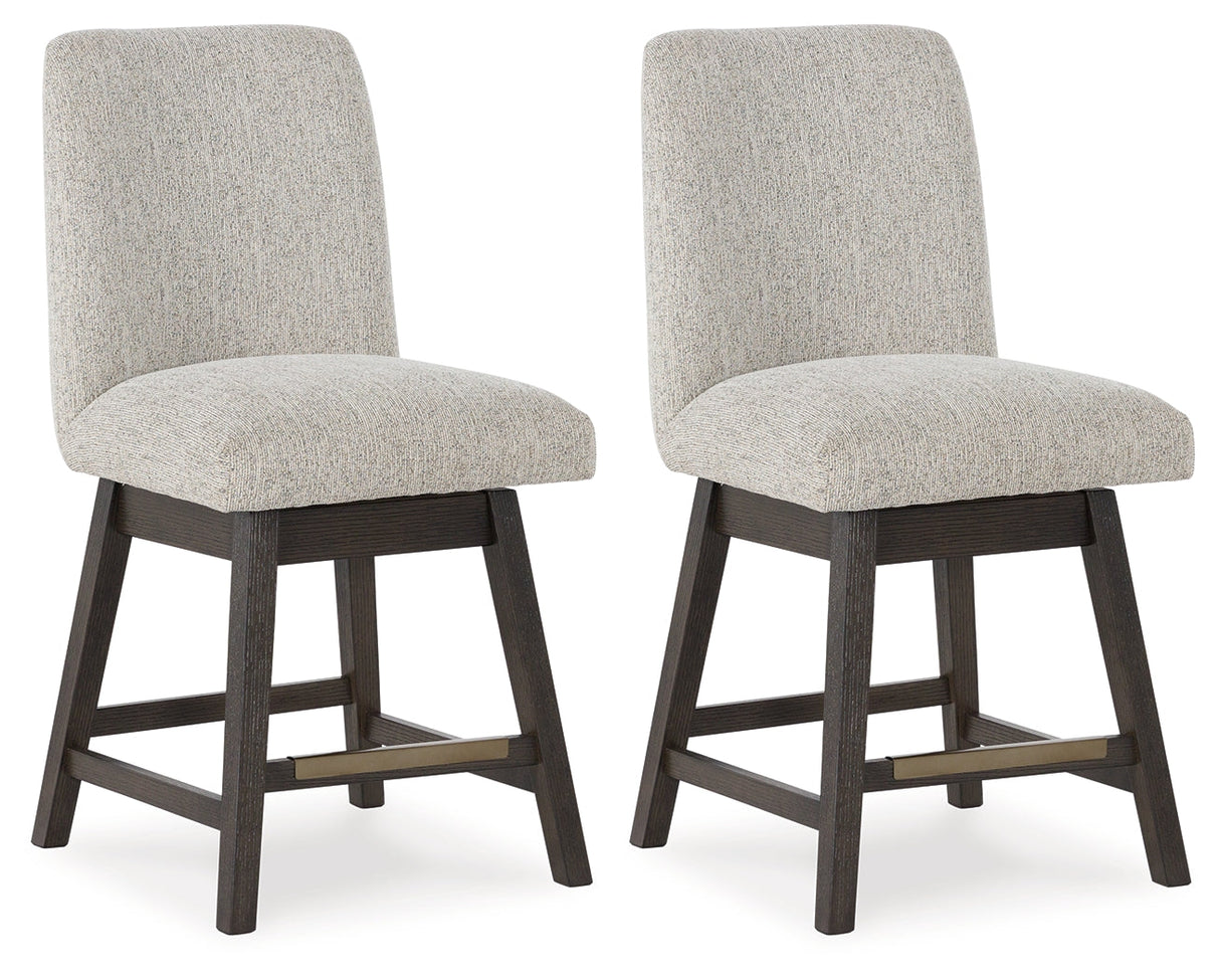 Burkhaus Dark Brown Counter Height Barstool, Set of 2