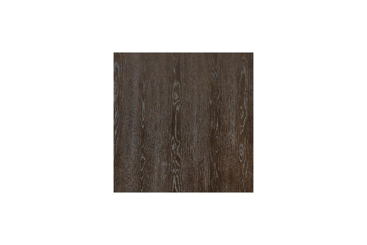 Burkhaus Dark Brown Counter Height Dining Table and 4 Barstools by Ashley at Eve Furniture