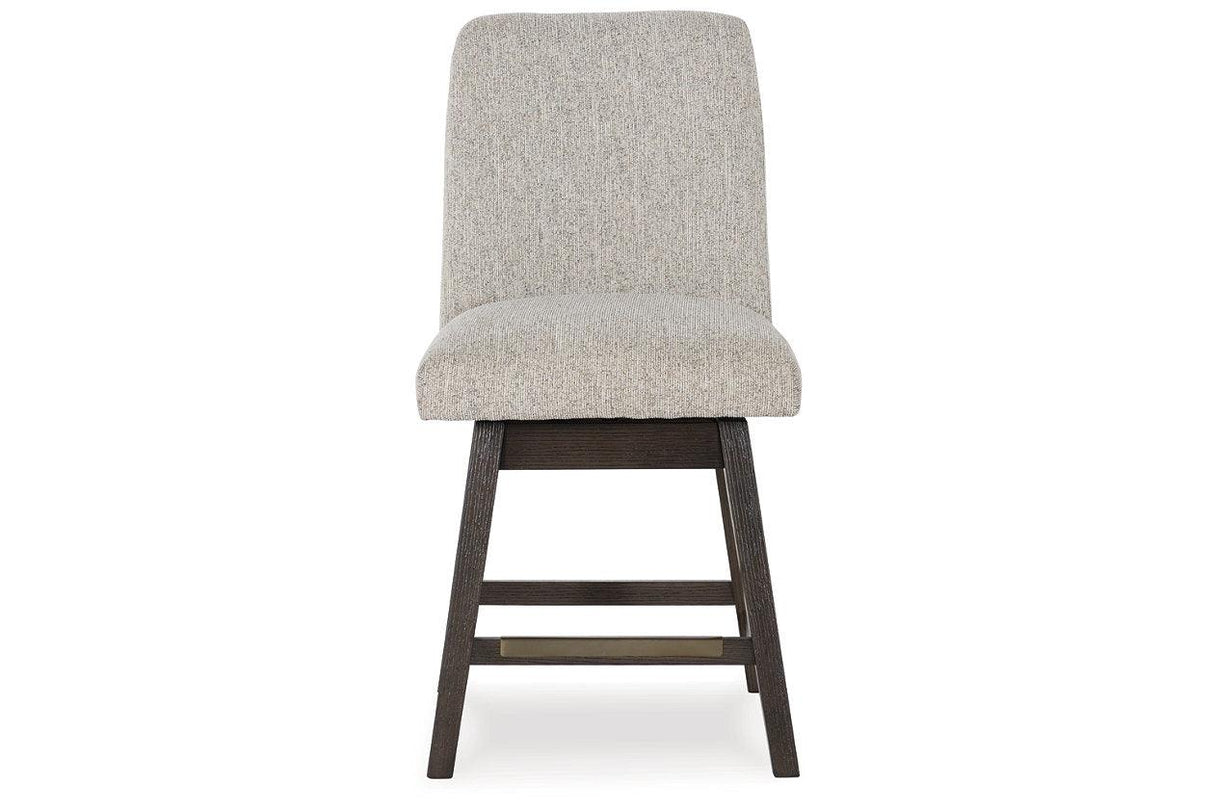 Burkhaus Dark Brown Counter Height Dining Table and 4 Barstools by Ashley at Eve Furniture