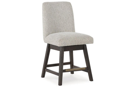 Burkhaus Dark Brown Counter Height Dining Table and 4 Barstools by Ashley at Eve Furniture