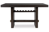 Burkhaus Dark Brown Counter Height Dining Table and 4 Barstools by Ashley at Eve Furniture