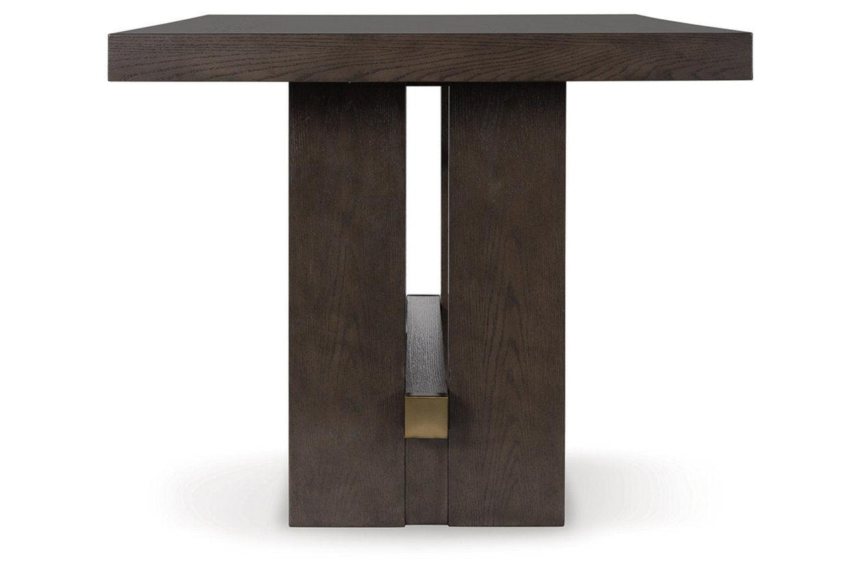 Burkhaus Dark Brown Counter Height Dining Table and 4 Barstools by Ashley at Eve Furniture