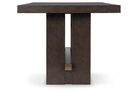 Burkhaus Dark Brown Counter Height Dining Table and 4 Barstools by Ashley at Eve Furniture