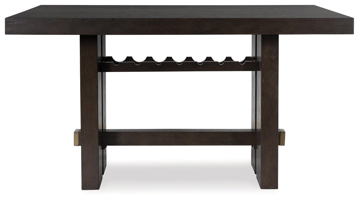 Burkhaus Dark Brown Counter Height Dining Table by Ashley at Eve Furniture