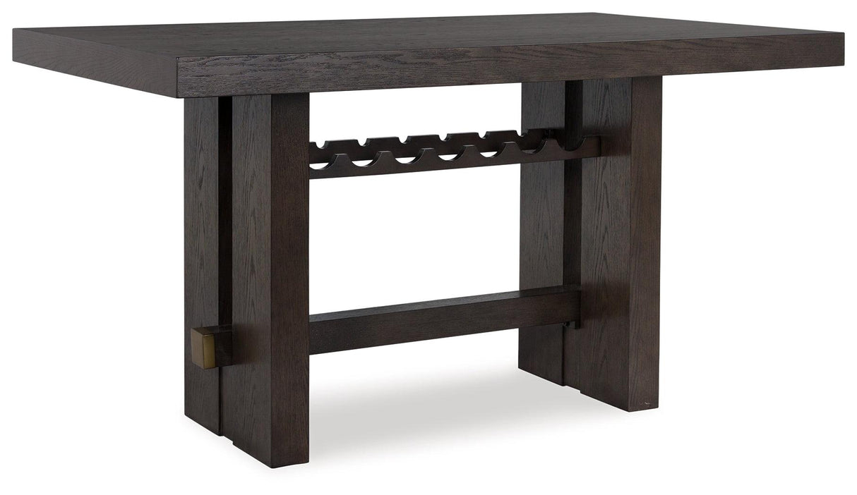 Burkhaus Dark Brown Counter Height Dining Table by Ashley at Eve Furniture