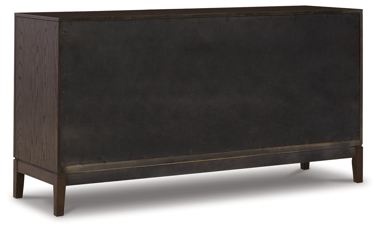 Burkhaus Dark Brown Counter Height Set with Server by Ashley at Eve Furniture