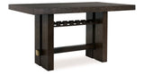 Burkhaus Dark Brown Counter Height Set with Server by Ashley at Eve Furniture