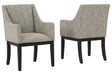 Burkhaus Dark Brown Dining Arm Chair, Set of 2 by Ashley at Eve Furniture