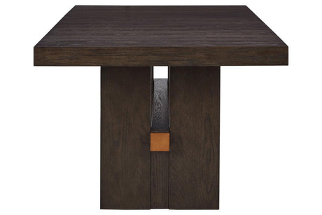 Burkhaus Dark Brown Dining Extension Table by Ashley at Eve Furniture