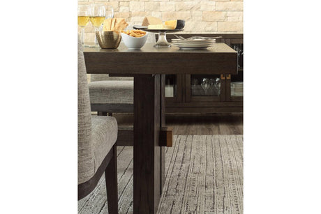 Burkhaus Dark Brown Dining Extension Table by Ashley at Eve Furniture