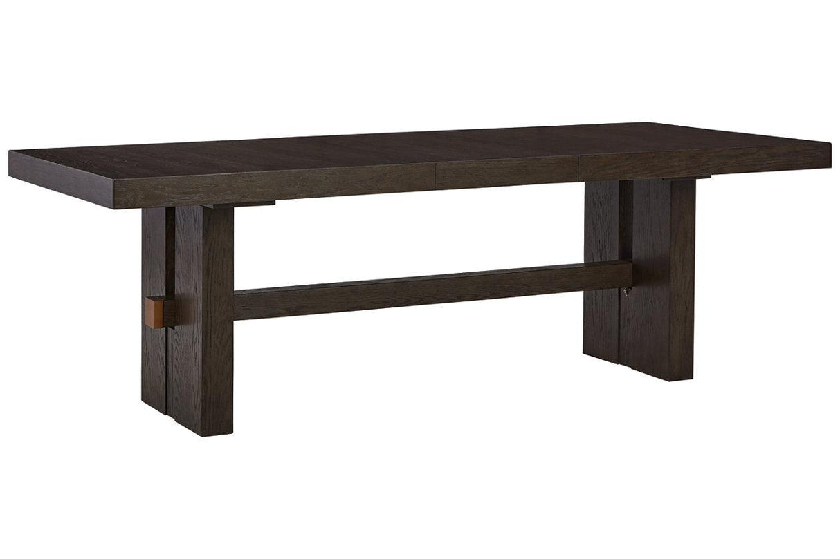 Burkhaus Dark Brown Dining Extension Table by Ashley at Eve Furniture