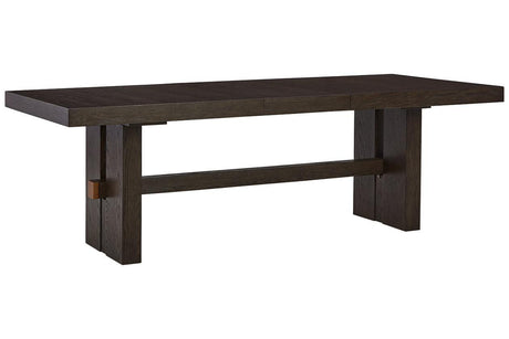 Burkhaus Dark Brown Dining Extension Table by Ashley at Eve Furniture