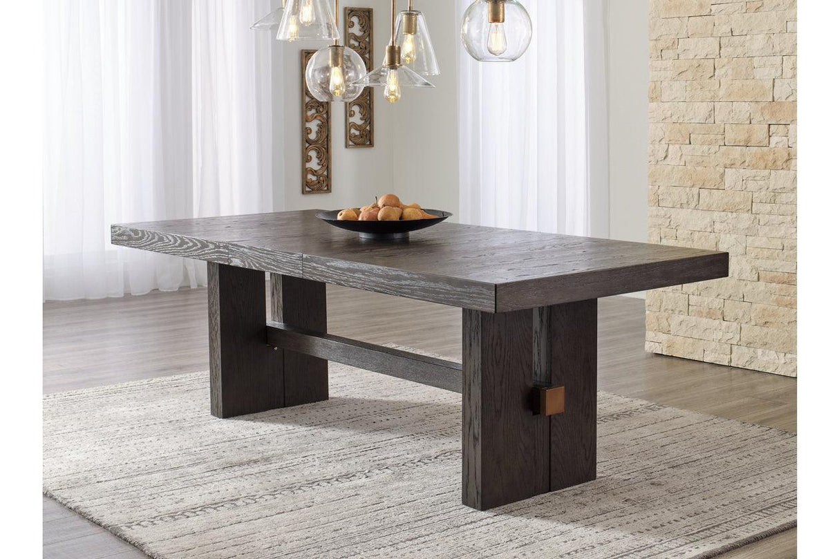 Burkhaus Dark Brown Dining Extension Table by Ashley at Eve Furniture