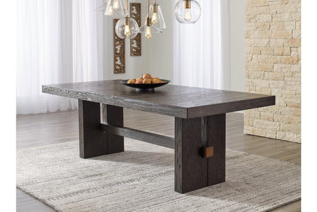 Burkhaus Dark Brown Dining Extension Table by Ashley at Eve Furniture