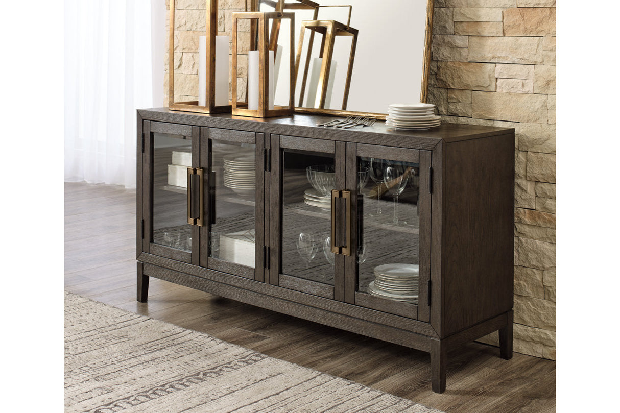 Burkhaus Dark Brown Dining Server by Ashley at Eve Furniture