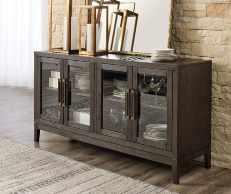 Burkhaus Dark Brown Dining Server by Ashley at Eve Furniture
