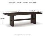 Burkhaus Dark Brown Dining Table and 4 Chairs by Ashley at Eve Furniture