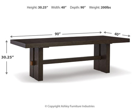 Burkhaus Dark Brown Dining Table and 4 Chairs by Ashley at Eve Furniture