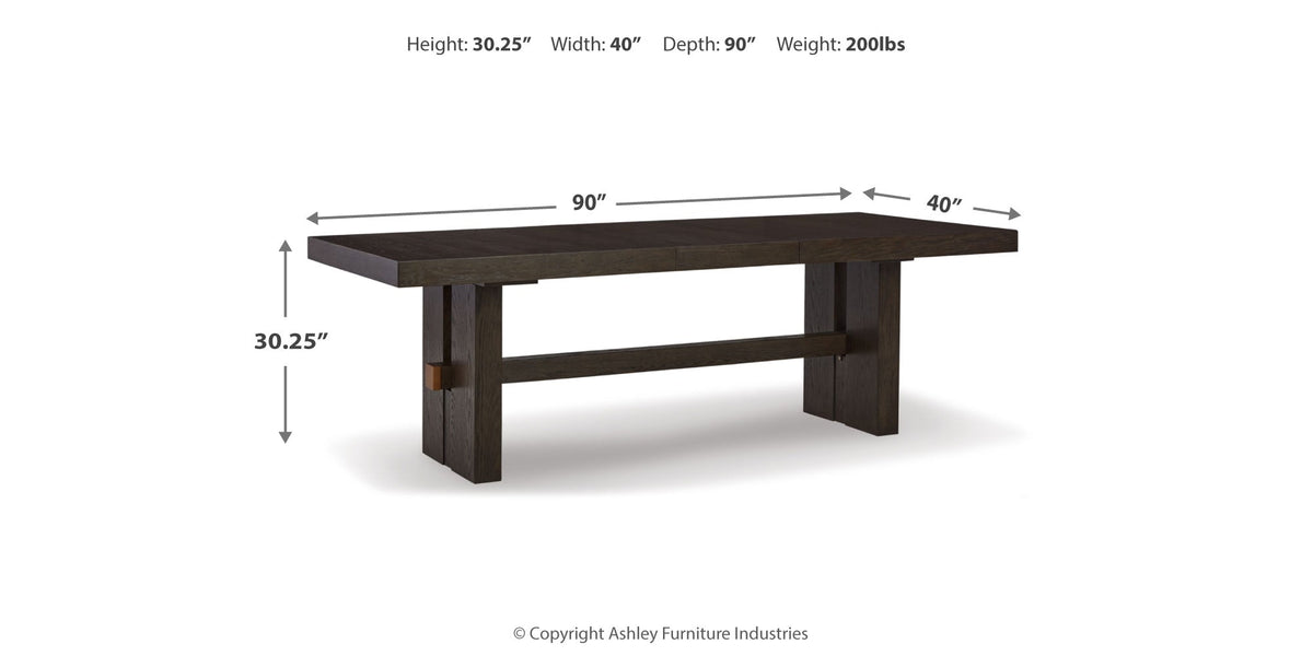 Burkhaus Dark Brown Dining Table and 4 Chairs by Ashley at Eve Furniture