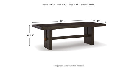 Burkhaus Dark Brown Dining Table and 4 Chairs by Ashley at Eve Furniture
