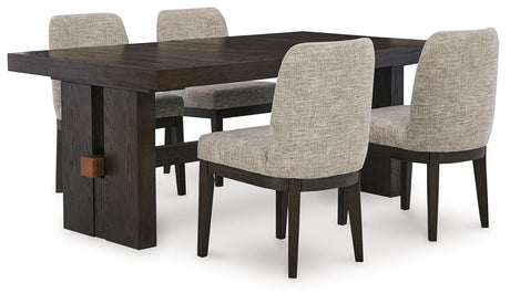 Burkhaus Dark Brown Dining Table and 4 Chairs by Ashley at Eve Furniture