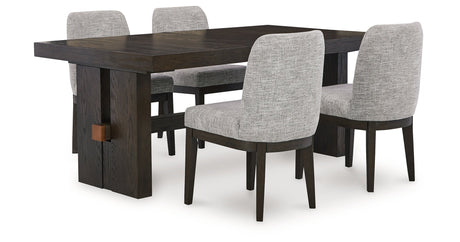 Burkhaus Dark Brown Dining Table and 4 Chairs by Ashley at Eve Furniture