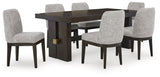 Burkhaus Dark Brown Dining Table and 6 Chairs by Ashley at Eve Furniture
