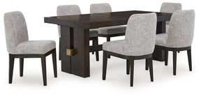 Burkhaus Dark Brown Dining Table and 6 Chairs by Ashley at Eve Furniture