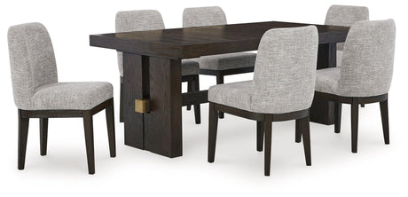 Burkhaus Dark Brown Dining Table and 6 Chairs by Ashley at Eve Furniture