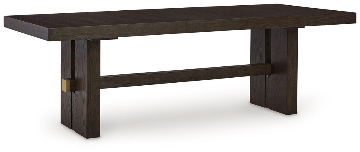 Burkhaus Dark Brown Dining Table and 8 Chairs by Ashley at Eve Furniture