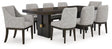 Burkhaus Dark Brown Dining Table and 8 Chairs by Ashley at Eve Furniture